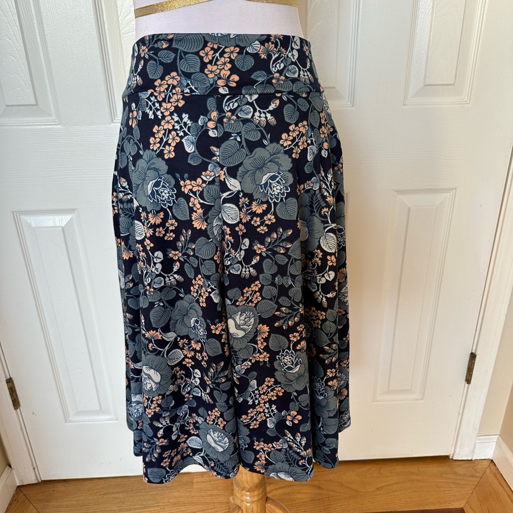 Agnes & Dora Midi Skirt blue floral Womens Small Excellent